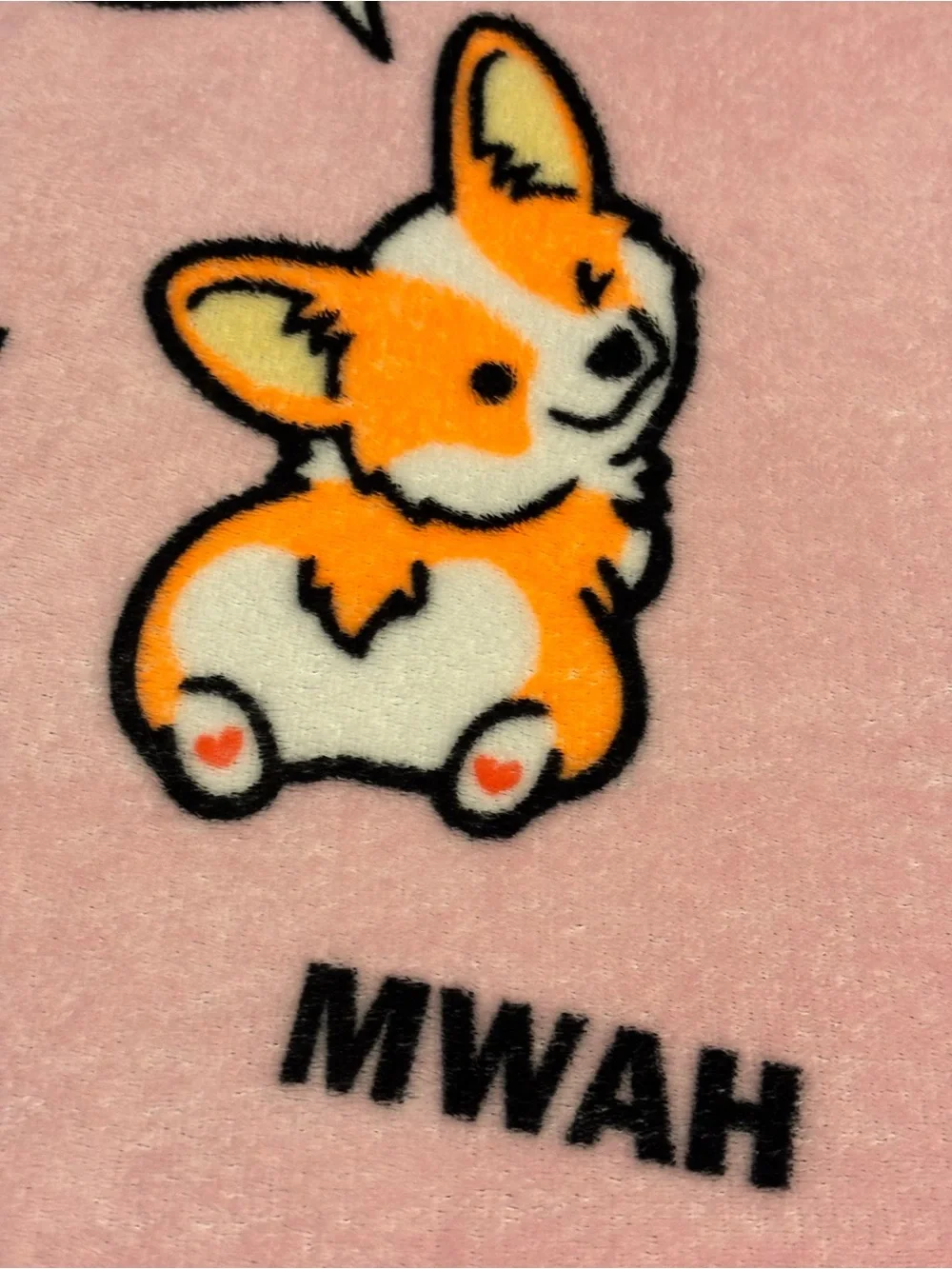 Corgi Love Pink Orange Fleece Throw Blanket Dog Lovers Cozy Lightweight